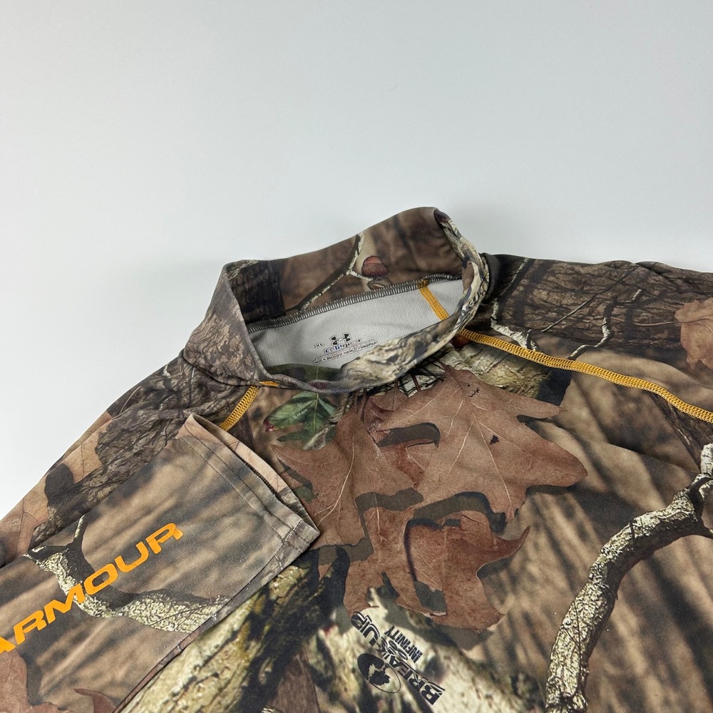 Under Armour Mens XL Mossy Oak Break-Up Infinity Camo HeatGear Mock Neck Shirt